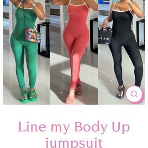 Pink jumpsuit from a small instragram shop (Mina monroe)